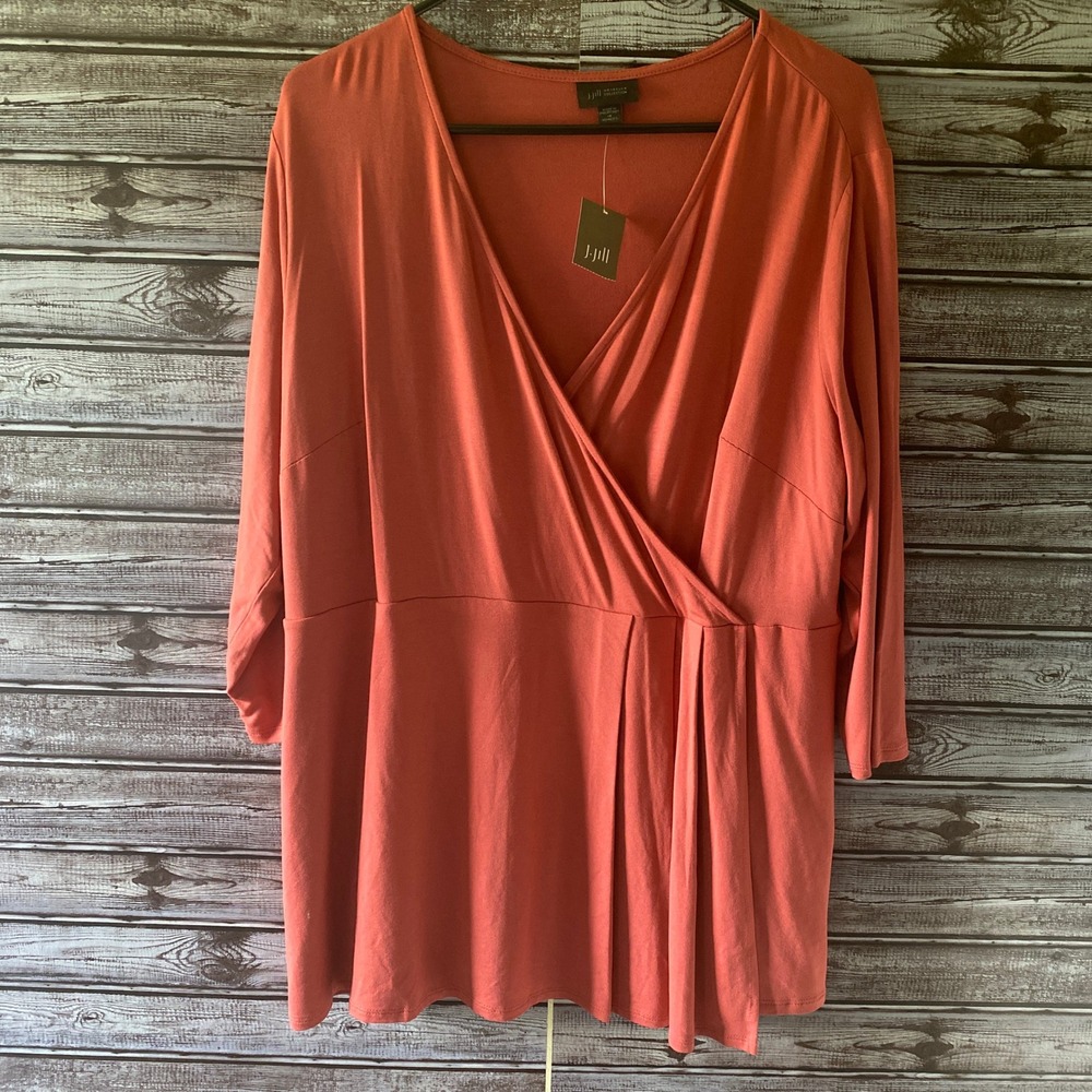 J. Jill Coral Surplice Wrap Tunic